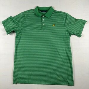 Clubhouse Collection Masters Golf Polo Shirt Striped Cotton L Green Made Italy